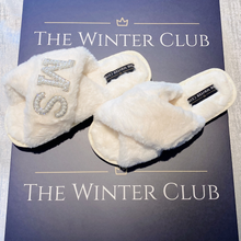 Load image into Gallery viewer, Faux Fur Crossover personalised slippers
