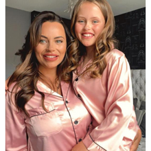 Load image into Gallery viewer, Long Satin Pyjamas - Rose Pink
