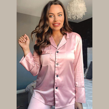 Load image into Gallery viewer, Long Satin Pyjamas - Rose Pink

