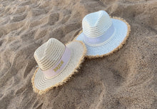 Load image into Gallery viewer, Fedora fringe Straw Sun hat
