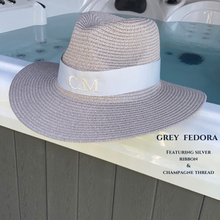 Load image into Gallery viewer, Fedora Straw Sun hat
