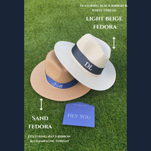Load image into Gallery viewer, Fedora Straw Sun hat
