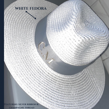 Load image into Gallery viewer, Fedora Straw Sun hat
