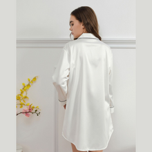 Load image into Gallery viewer, Satin Night Shirt - White
