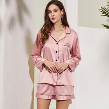 Load image into Gallery viewer, Rose Pink Satin Short Pjs
