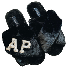 Load image into Gallery viewer, Faux Fur Crossover personalised slippers
