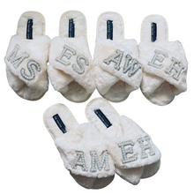 Load image into Gallery viewer, Faux Fur Crossover personalised slippers
