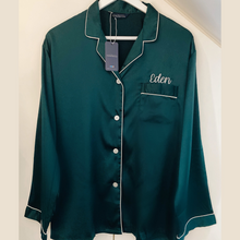Load image into Gallery viewer, Long Satin Pyjamas - Emerald Green
