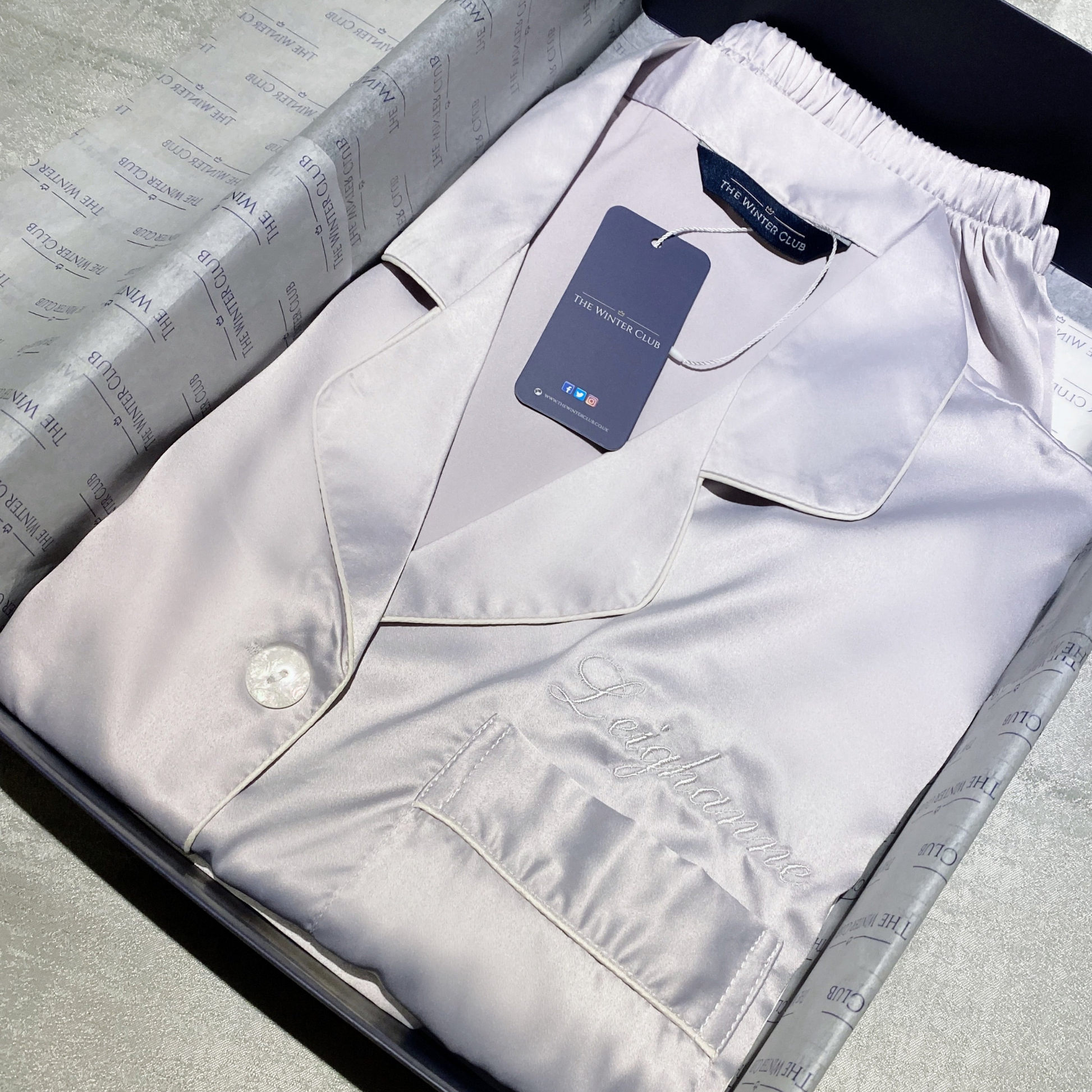 Satin Shorty Pyjamas - Silver