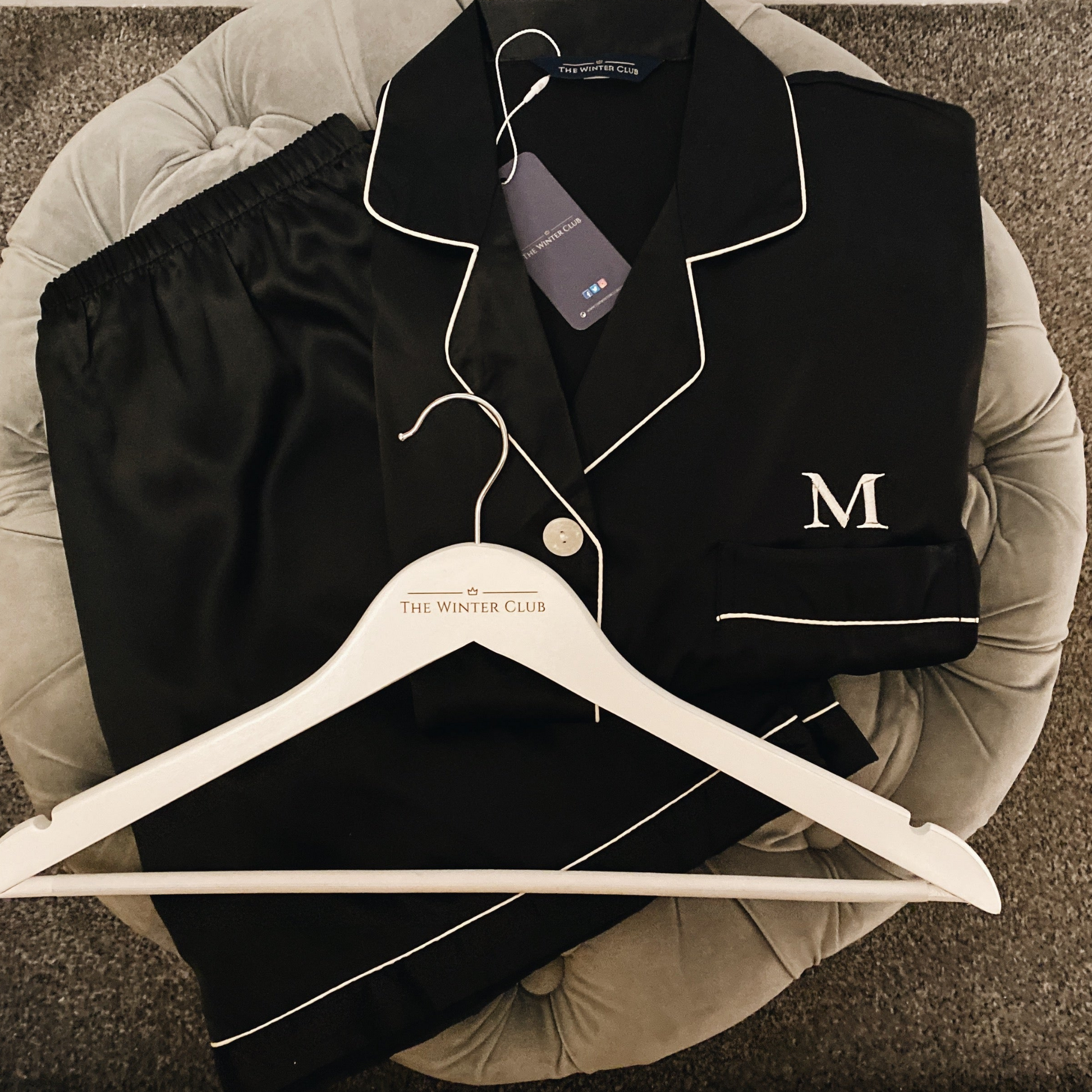 Satin Shorty Pyjamas - Onyx