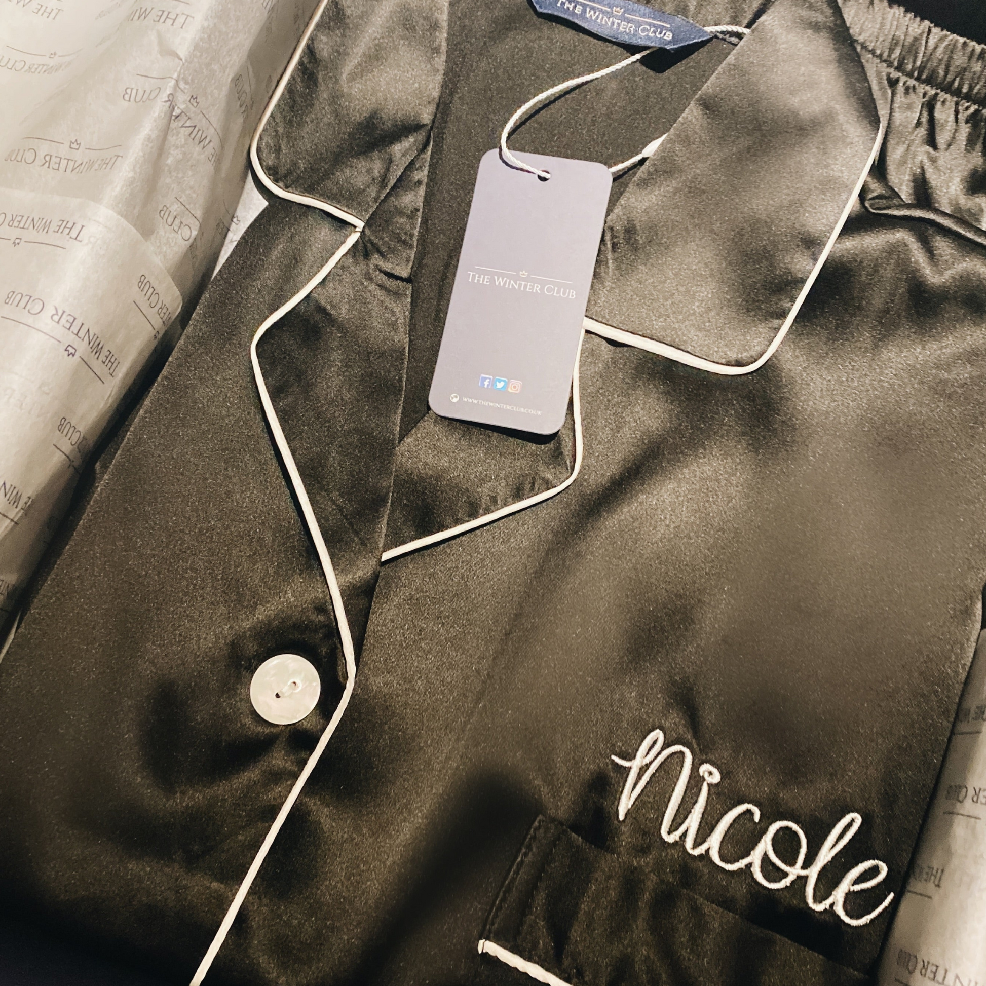 Satin Shorty Pyjamas - Onyx