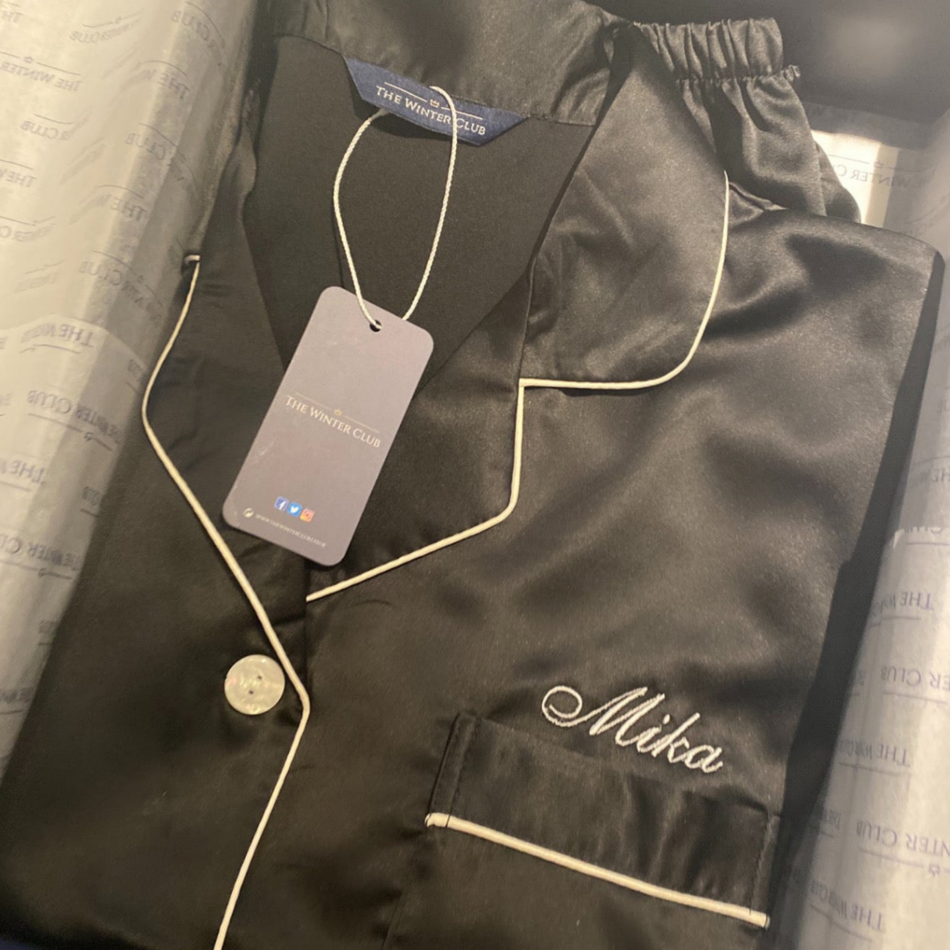 Satin Shorty Pyjamas - Onyx